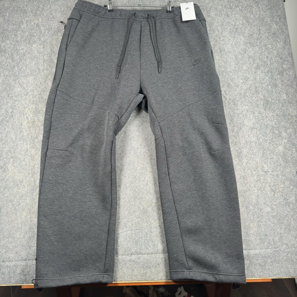 Nike Tech Fleece Pants Open Hem Mens 2XL Gray Straight Leg IM0697-032 - Picture 2 of 16